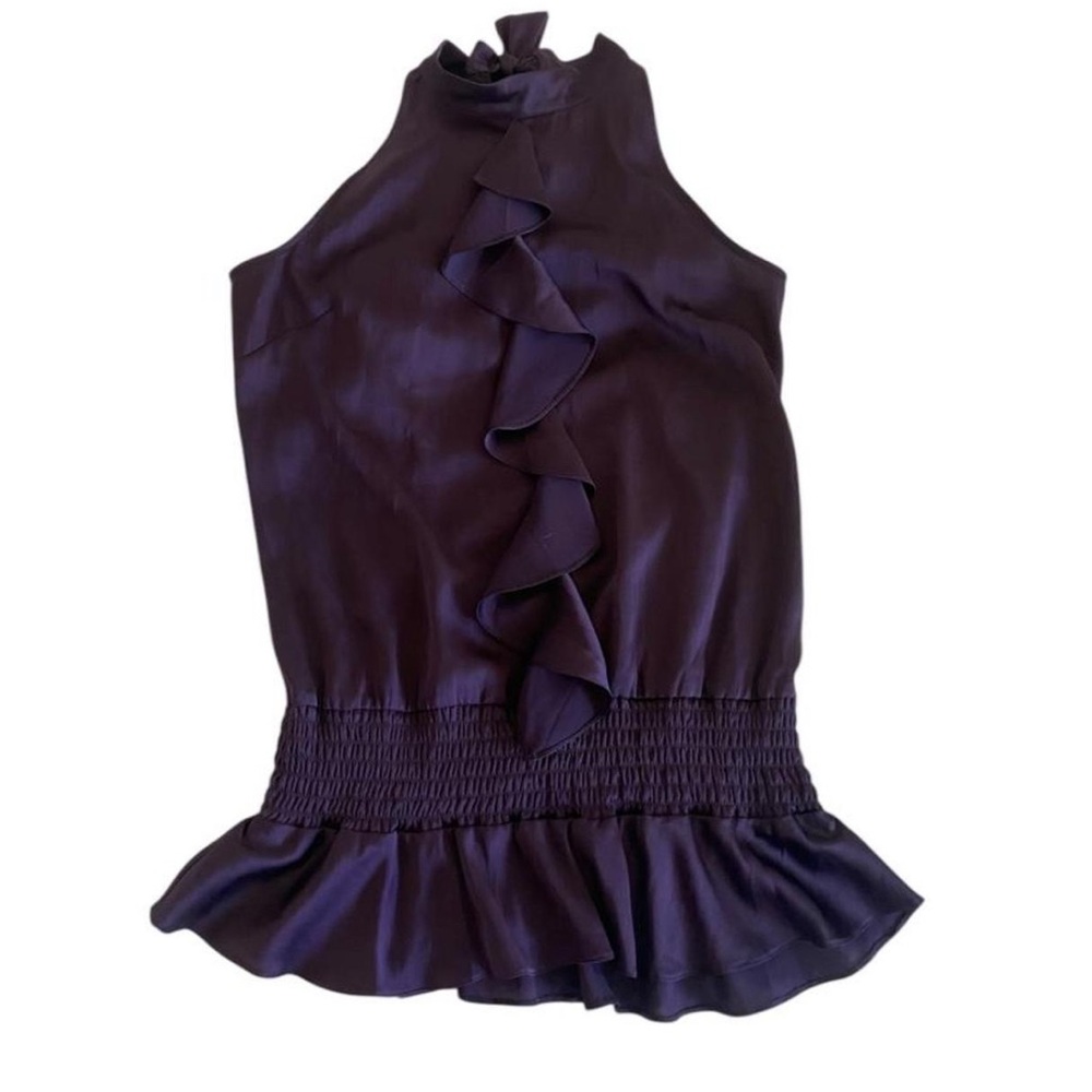 Mexx Purple Ruffled Sleeveless Blouse